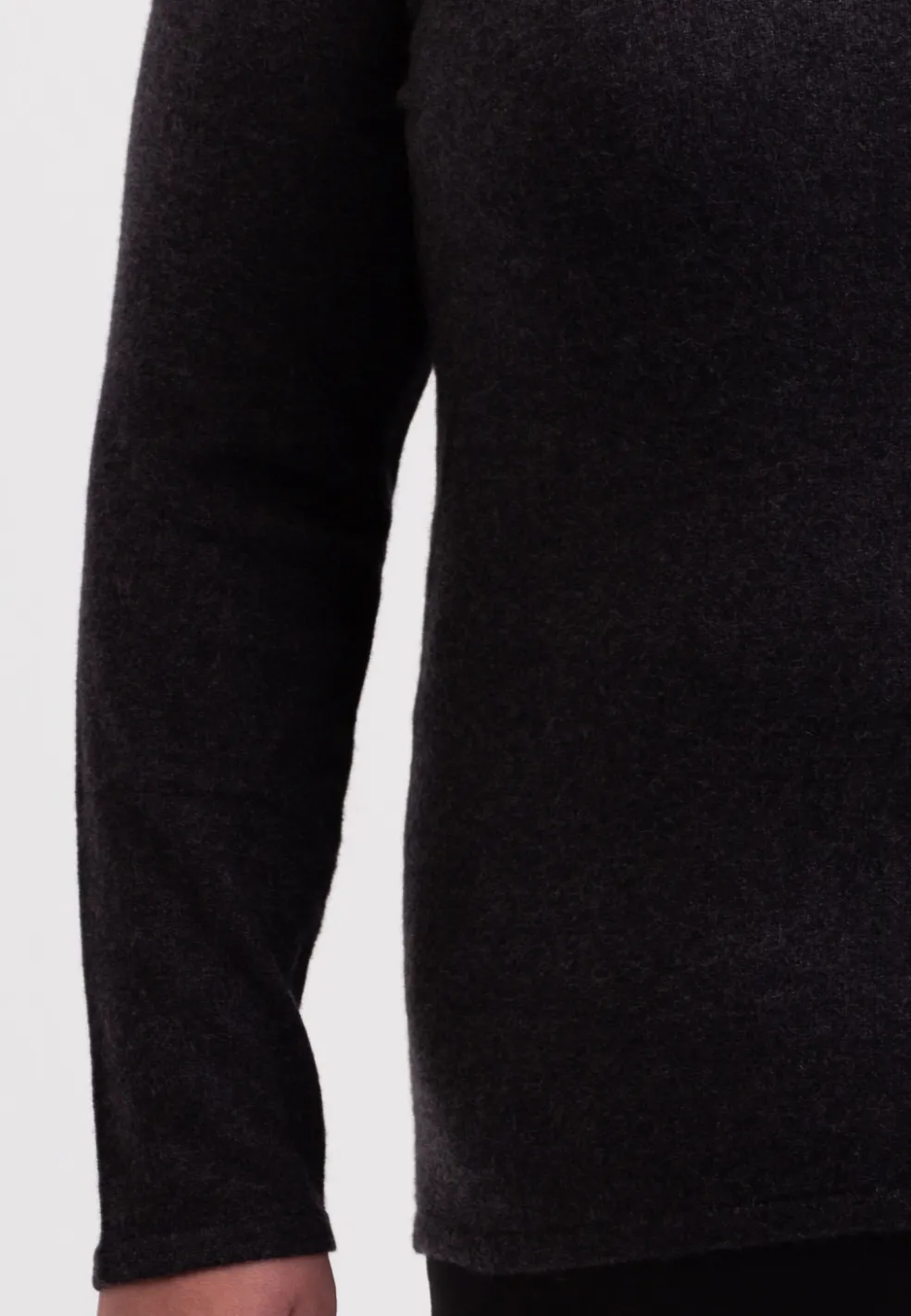 Kaschmir V-Ausschnitt Pullover dunkel anthrazit