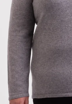 Kaschmir V-Ausschnitt Pullover grau