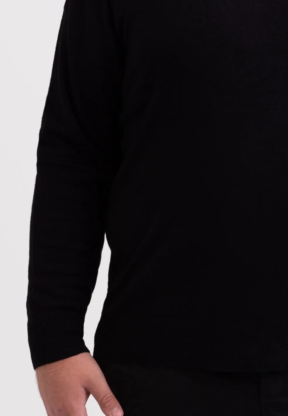 Kaschmir V-Ausschnitt Pullover schwarz