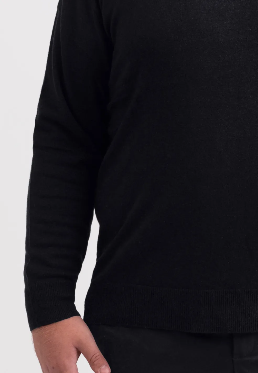 Kaschmir V-Ausschnitt Pullover holzkohle