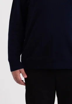 Kaschmir V-Ausschnitt Pullover marine blau