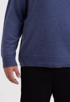 Kaschmir V-Ausschnitt Pullover jeans blau