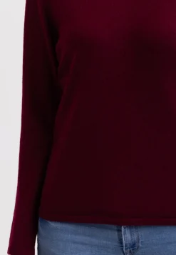 Kaschmir V-Ausschnitt Pullover rouge noir