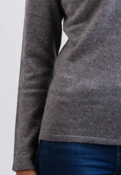 Kaschmir V-Ausschnitt Pullover grau