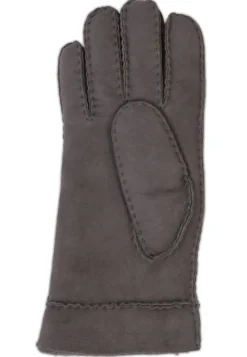 Lammlederhandschuhe mit Lammfell grau