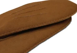 Lederfäustlinge mit Lammfell haselnuss