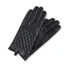 Lederhandschuhe mit caro style und Touchscreen tauglich schwarz