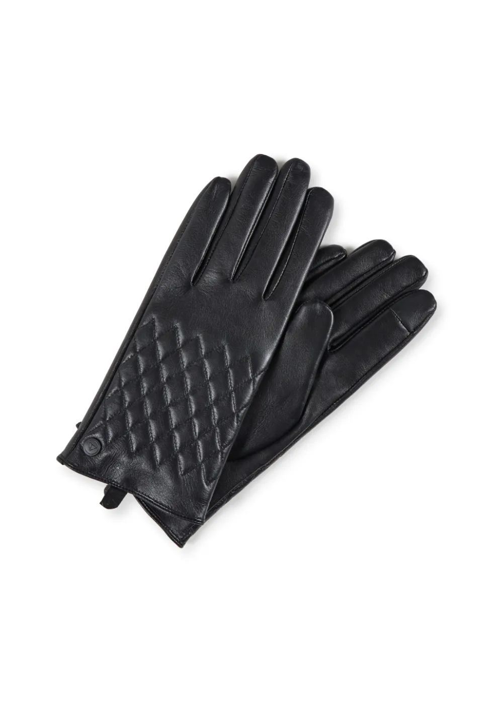 Lederhandschuhe mit caro style und Touchscreen tauglich schwarz
