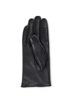 Lederhandschuhe mit caro style und Touchscreen tauglich schwarz