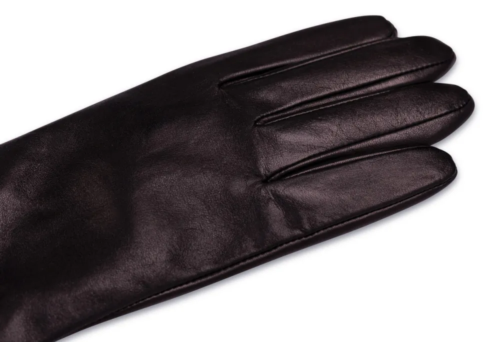 Lederhandschuhe mit Kaschmirfutter und Touchscreen tauglich schwarz