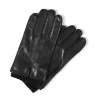 Lederhandschuhe mit Pulswärmer und Touchscreen tauglich schwarz