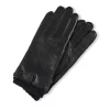 Lederhandschuhe mit Pulswärmer und Touchscreen tauglich schwarz