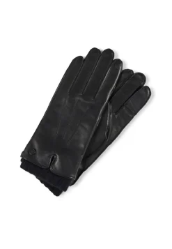 Lederhandschuhe mit Pulswärmer und Touchscreen tauglich schwarz