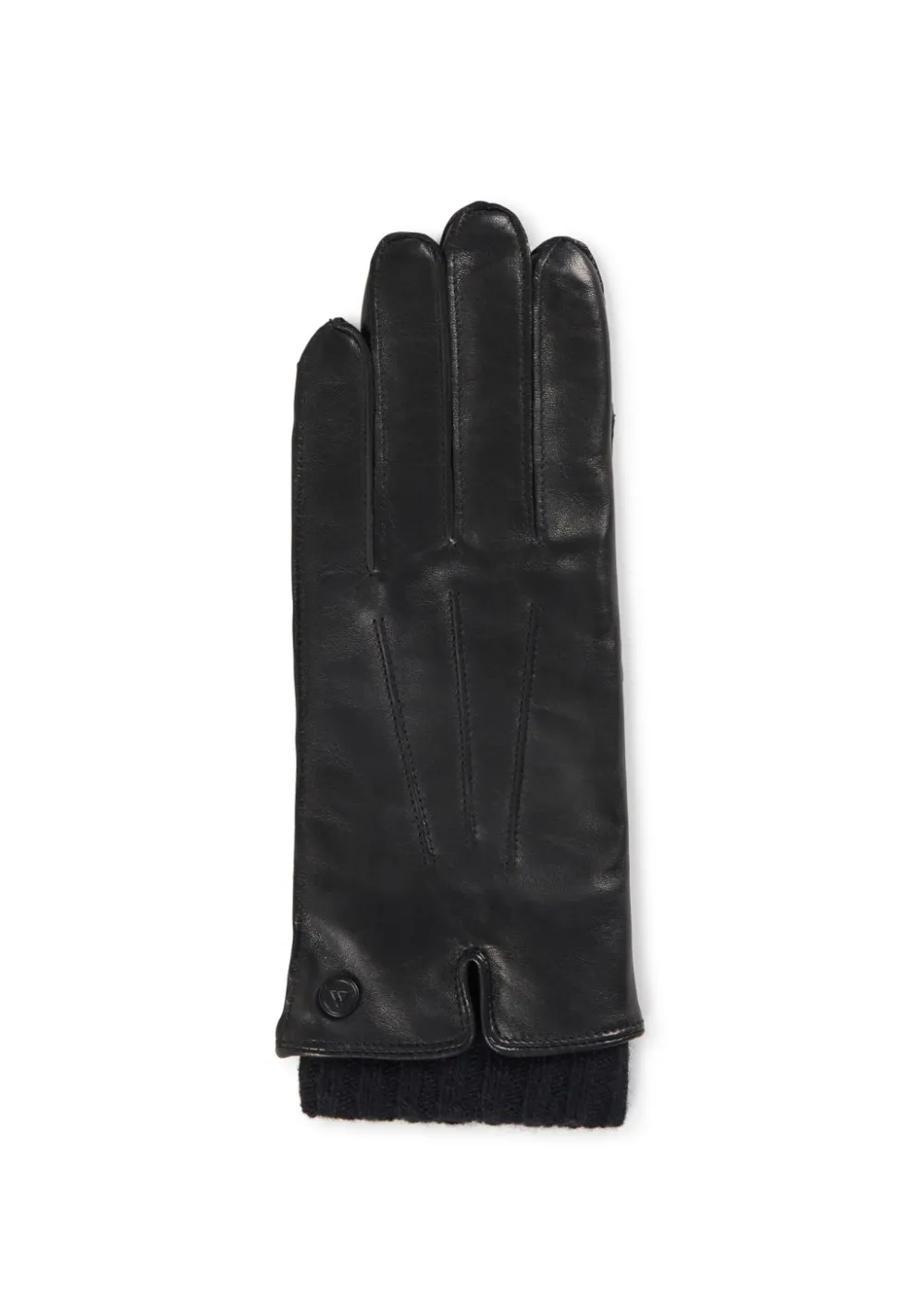Lederhandschuhe mit Pulswärmer und Touchscreen tauglich schwarz