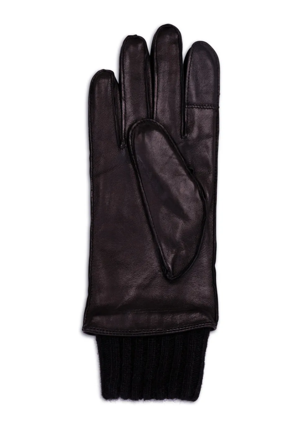 Lederhandschuhe mit Pulswärmer und Touchscreen tauglich schwarz