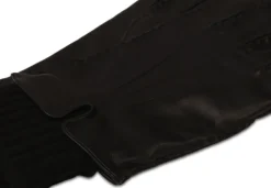 Lederhandschuhe mit Pulswärmer und Touchscreen tauglich schwarz