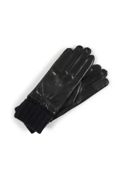Lederhandschuhe mit Stulpen und Touchscreen tauglich schwarz