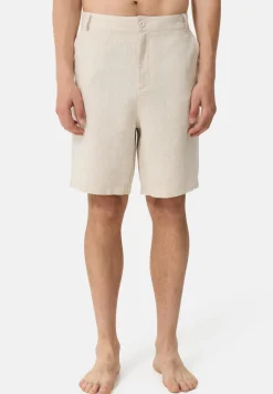 Leinen Hosen kurz beige