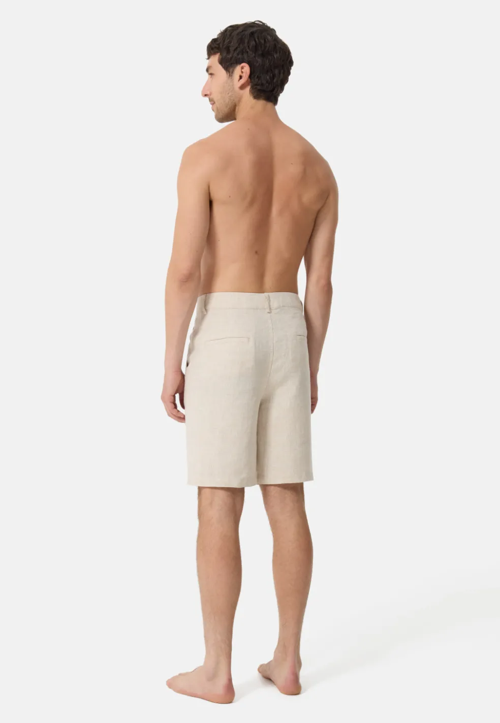 Leinen Hosen kurz beige