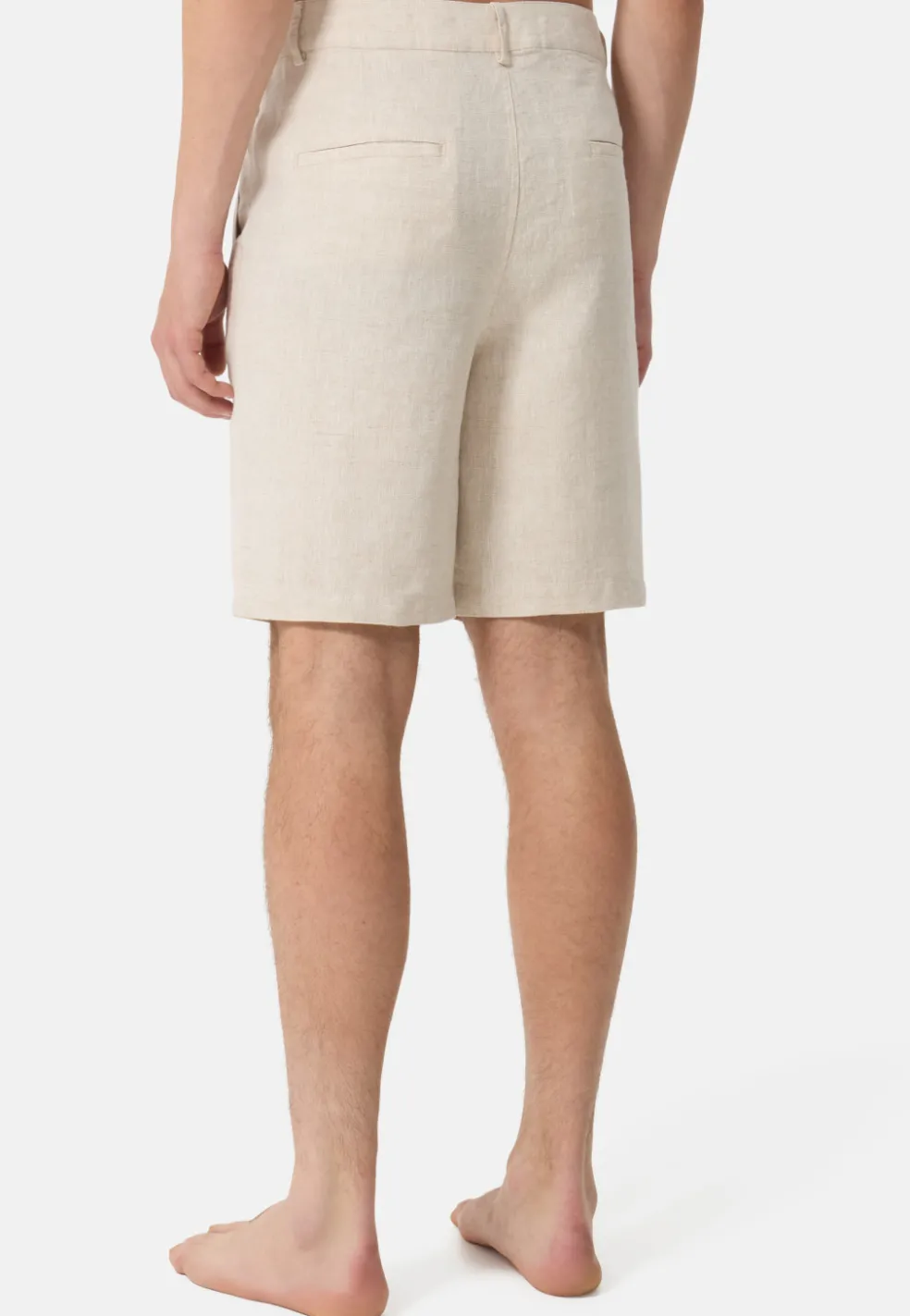 Leinen Hosen kurz beige