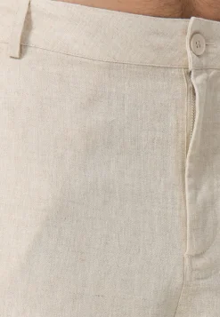Leinen Hosen kurz beige