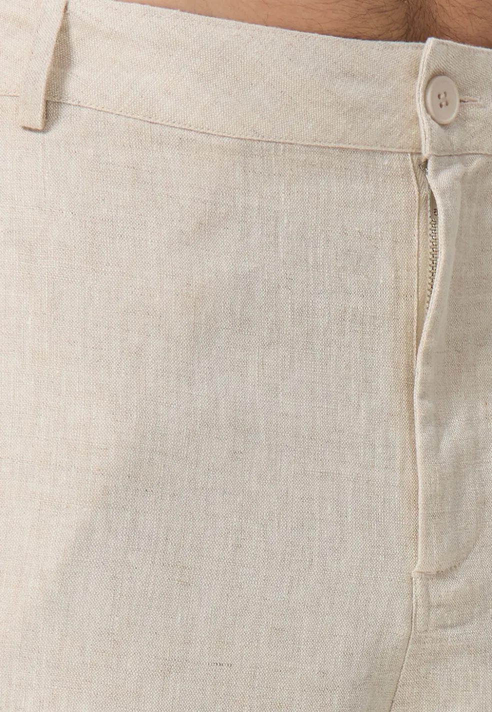 Leinen Hosen kurz beige