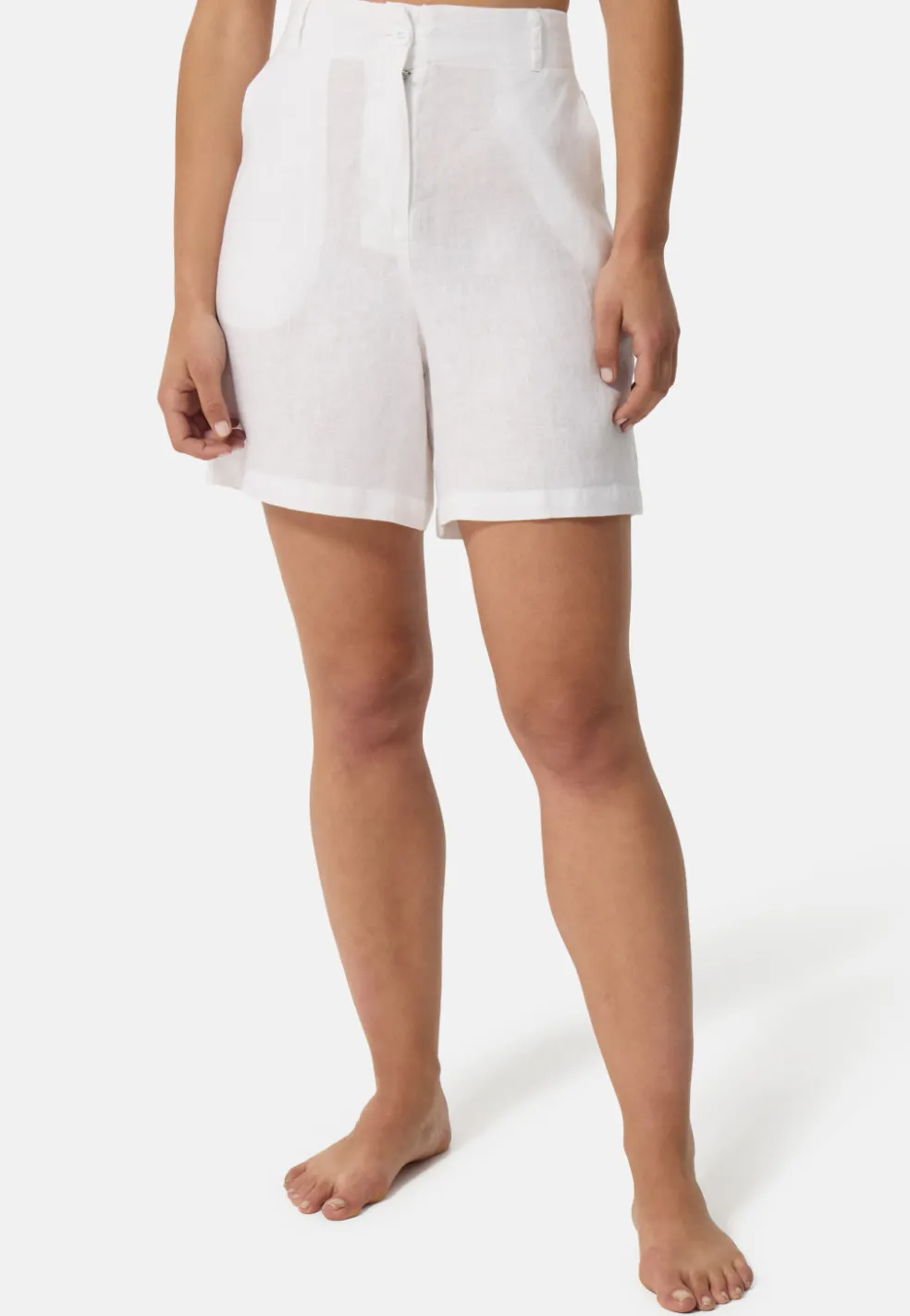 Leinen Hosen kurz weiss