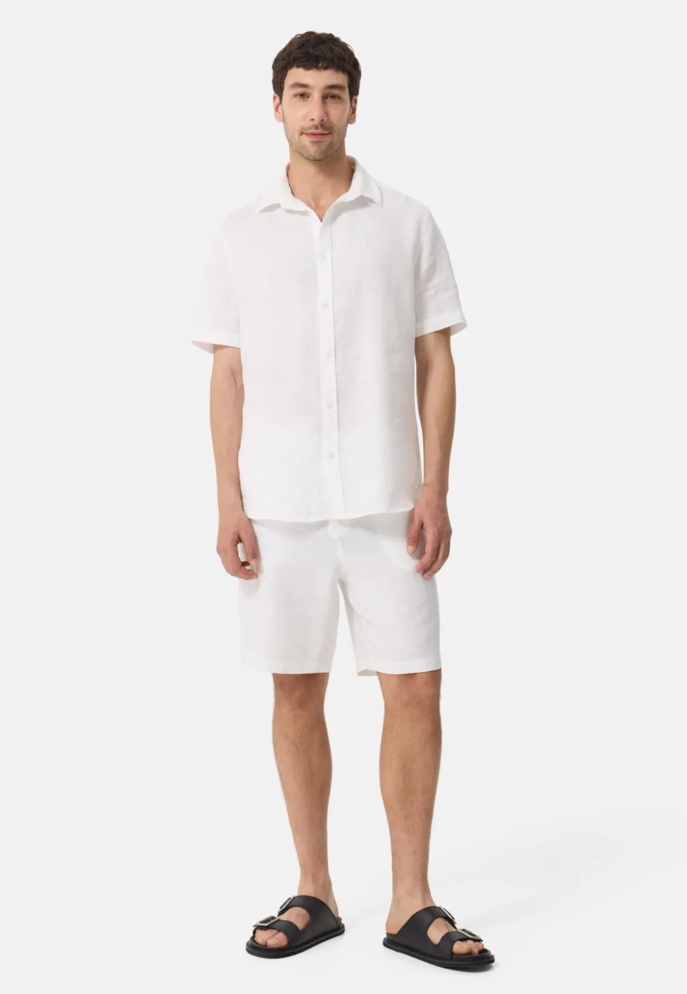 Leinen Hosen kurz weiss