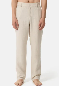 Leinen Hosen lang beige