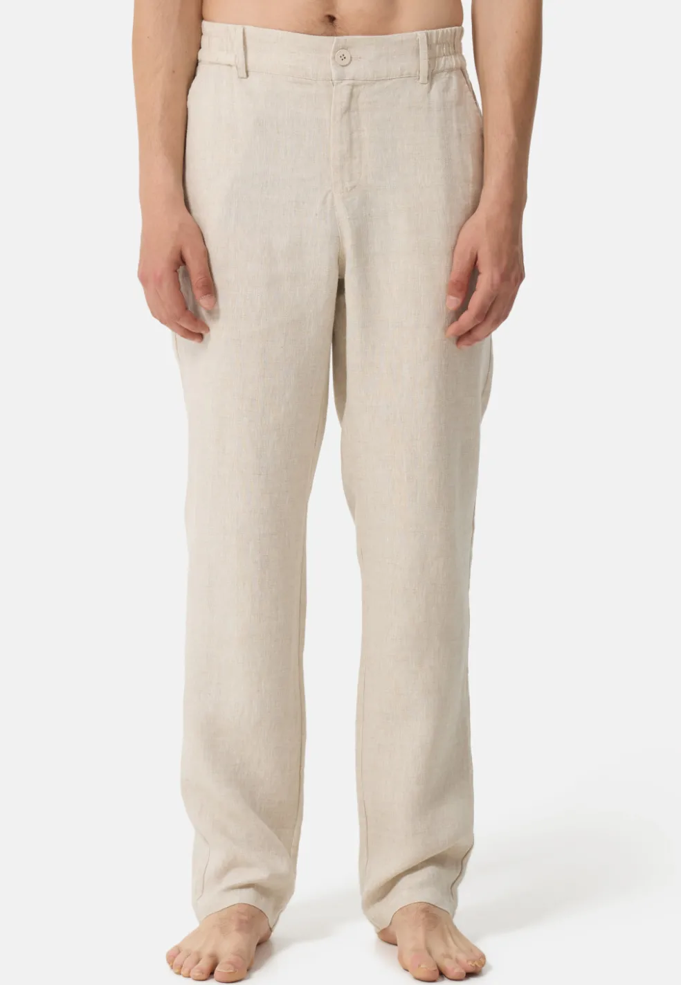 Leinen Hosen lang beige