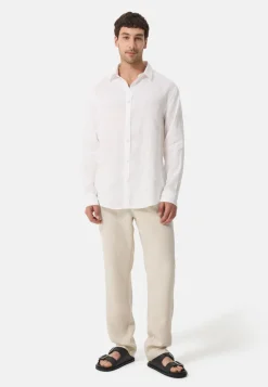 Leinen Hosen lang beige