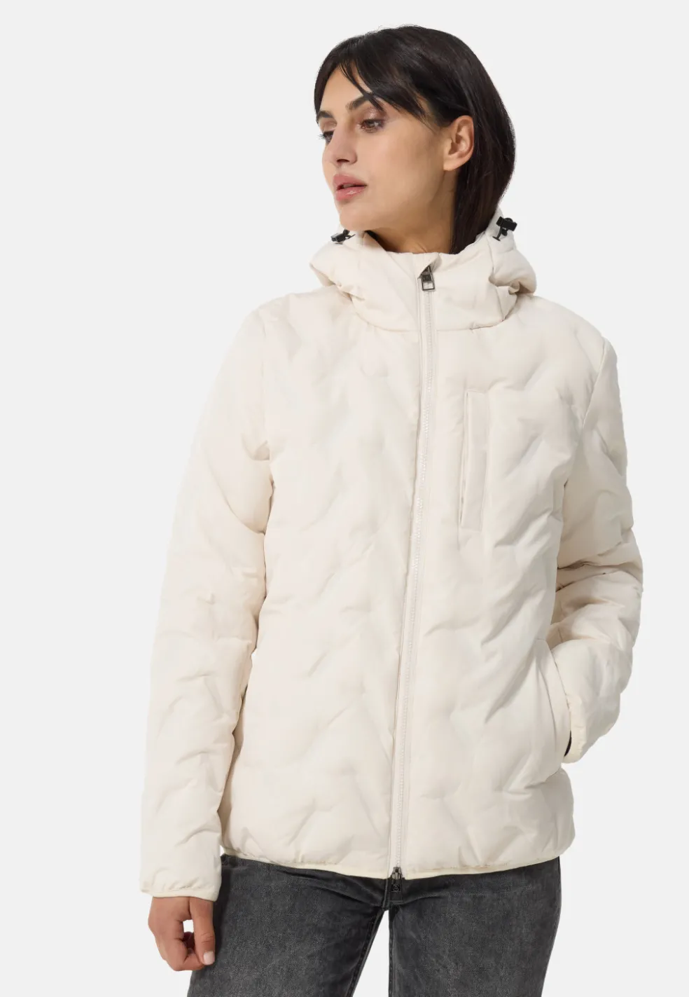 Padded Jacket mit Kapuze off white