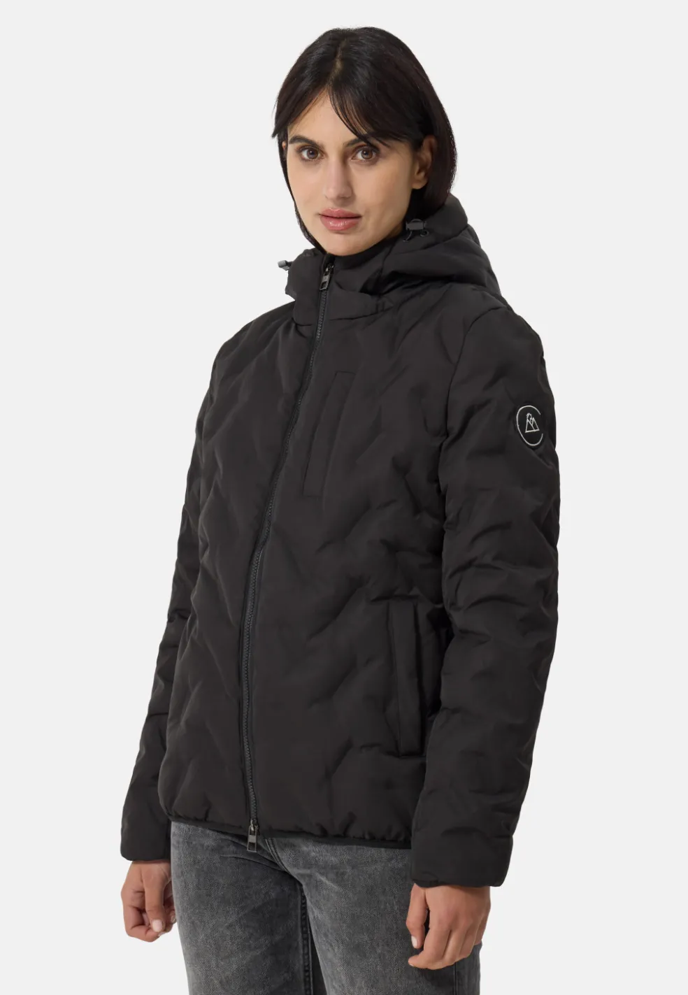 Padded Jacket mit Kapuze schwarz