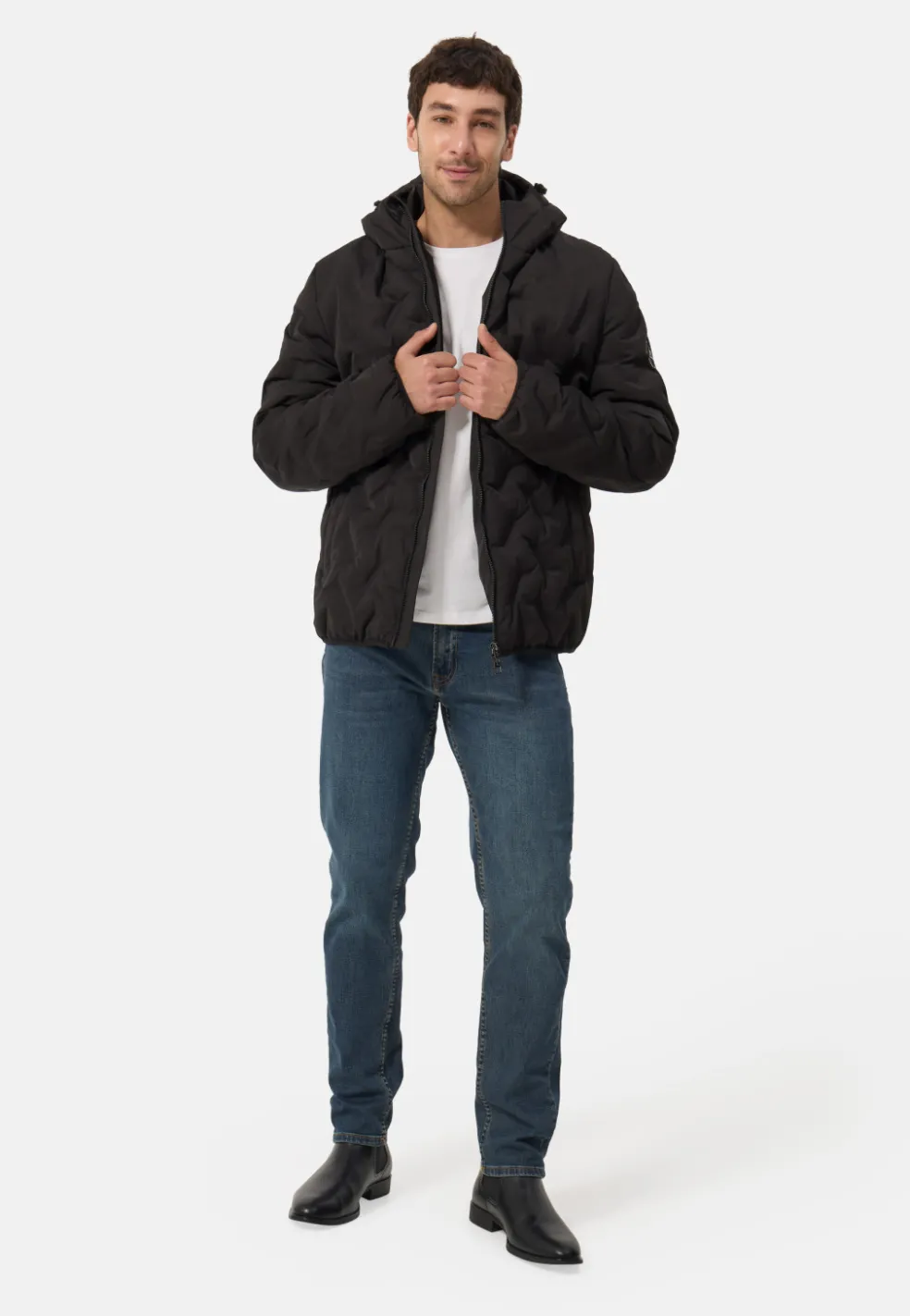 Padded Jacket mit Kapuze schwarz