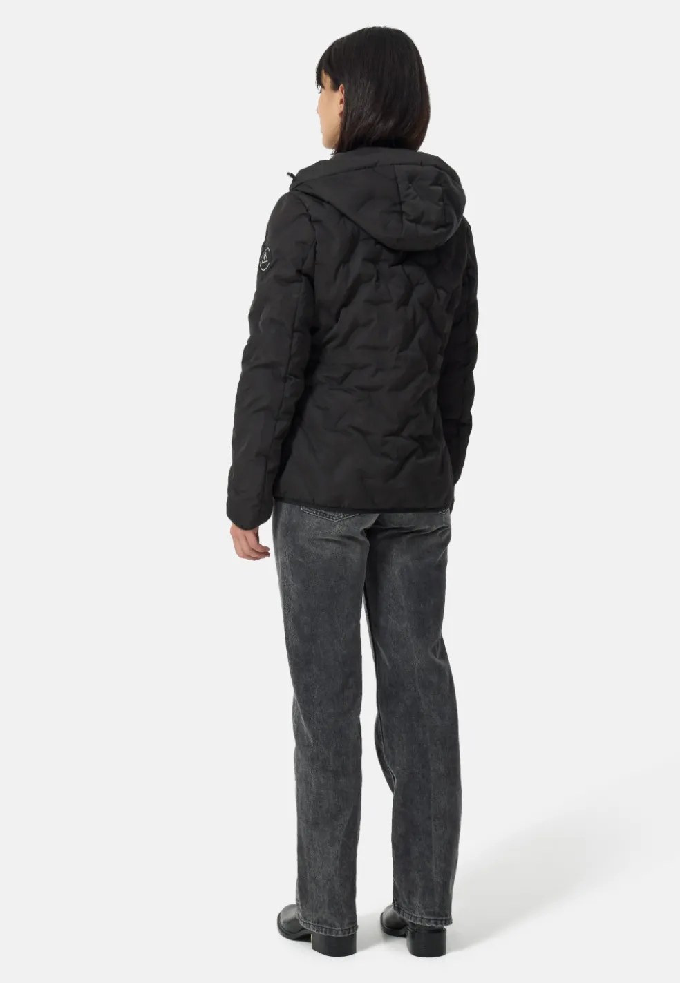 Padded Jacket mit Kapuze schwarz