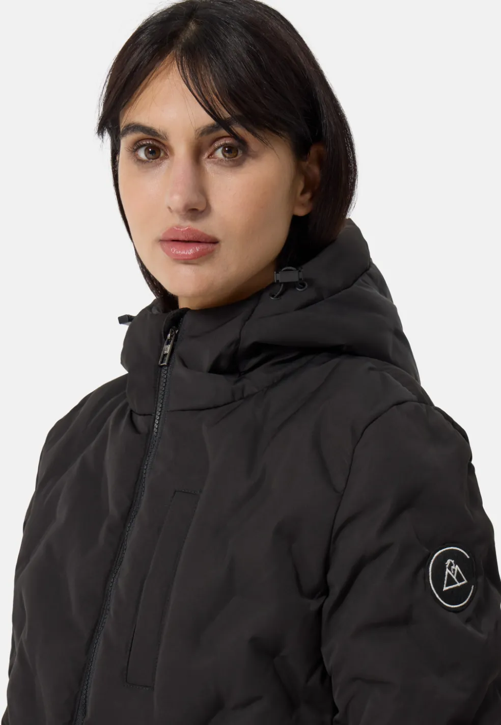 Padded Jacket mit Kapuze schwarz