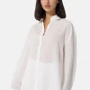 Ramie Bluse Oversize Style weiss