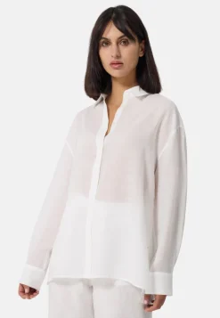 Ramie Bluse Oversize Style weiss