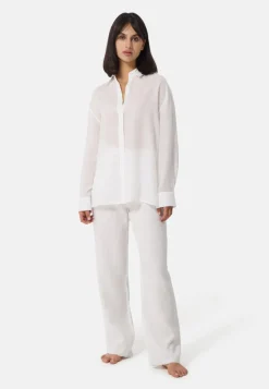 Ramie Bluse Oversize Style weiss
