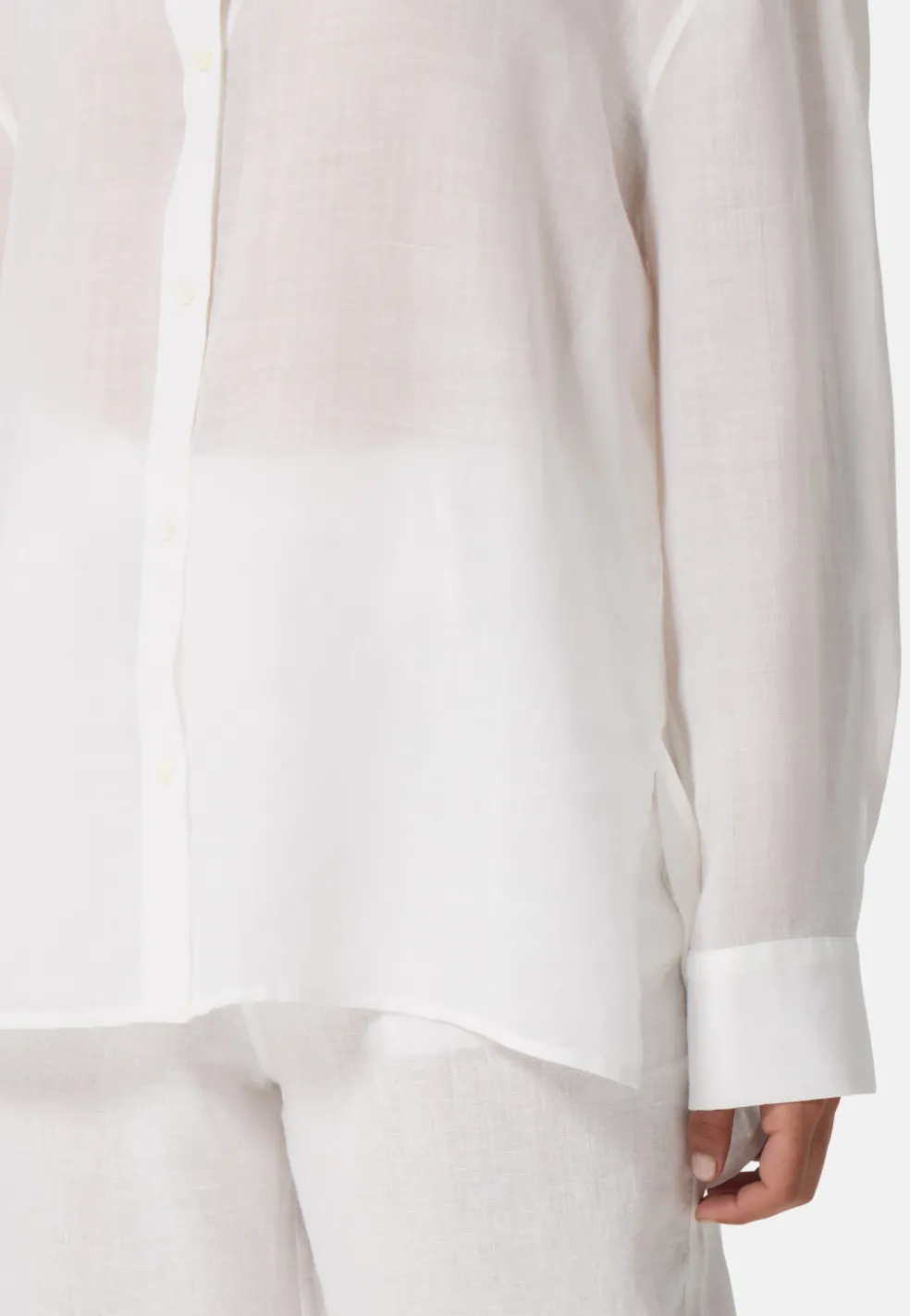 Ramie Bluse Oversize Style weiss