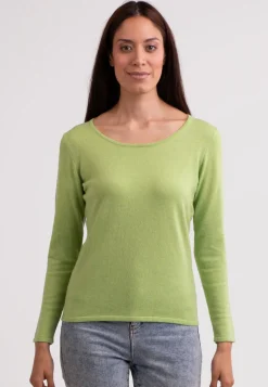 Recycelter Kaschmir Rundhals Pullover grün
