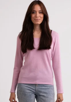 Recycelter Kaschmir Rundhals Pullover hellrosa
