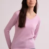Recycelter Kaschmir V-Ausschnitt Pullover hellrosa