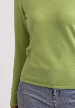 Recycelter Kaschmir V-Ausschnitt Pullover grün