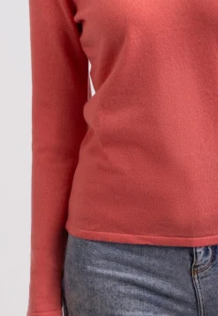 Recycelter Kaschmir V-Ausschnitt Pullover zitrus granita