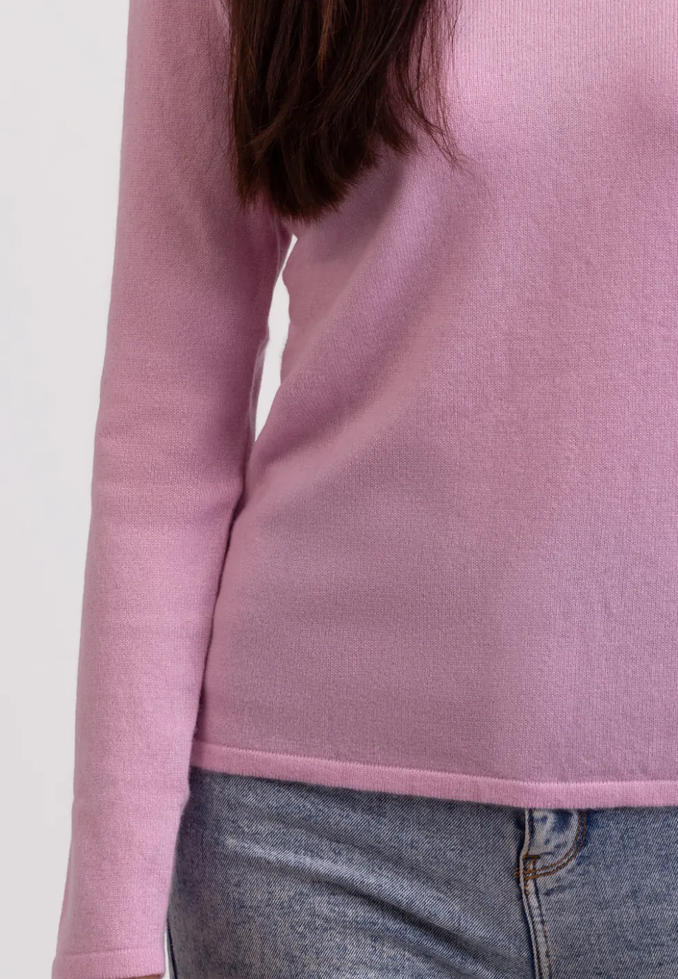 Recycelter Kaschmir V-Ausschnitt Pullover hellrosa
