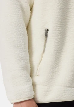 Retro-Fleece Jacke aus recyceltem Polyester off white