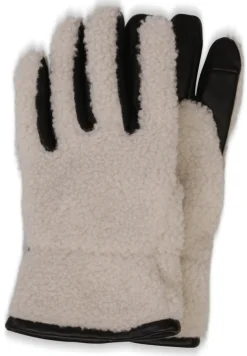 Retro-Fleece-Handschuhe mit Kaschmirfutter weiss
