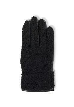 Retro-Fleece-Handschuhe mit Kaschmirfutter schwarz