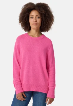 Seide Kaschmir Oversize Style Rundhals Pullover hell pink melange